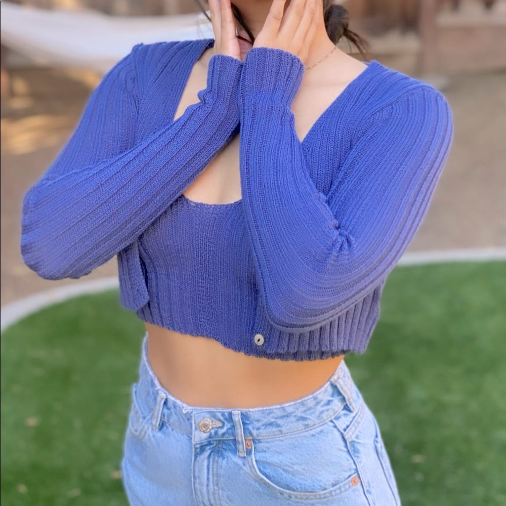 Cropped Bralette/Cardigan Set